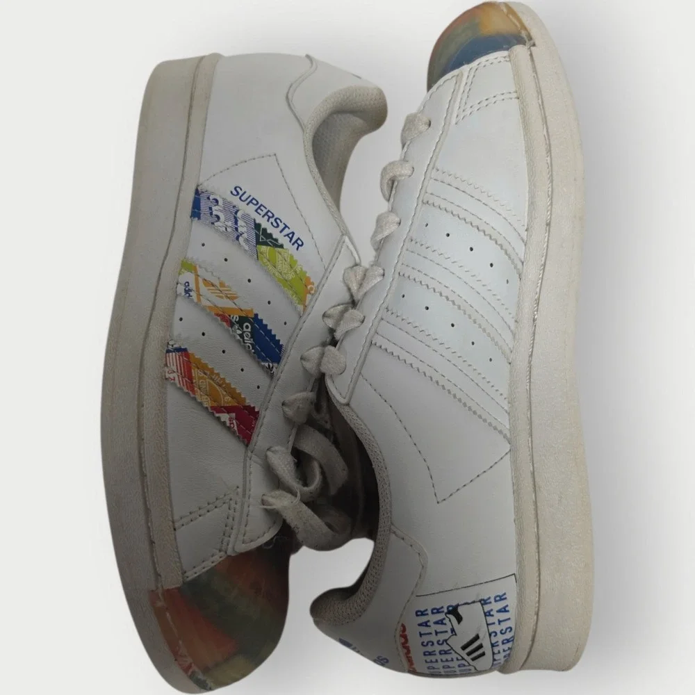 Adidas Superstar White Clear Shell Toe Shoes Sneakers‎ Mens Size 4.5 GX2717